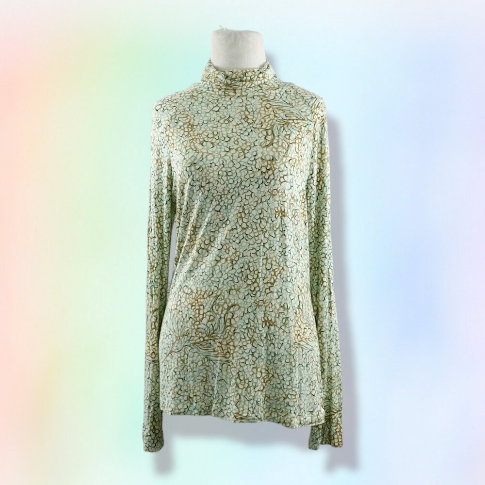 Lilly Pulitzer Long Sleeve Turtle Neck High neck Top ruched cuff M